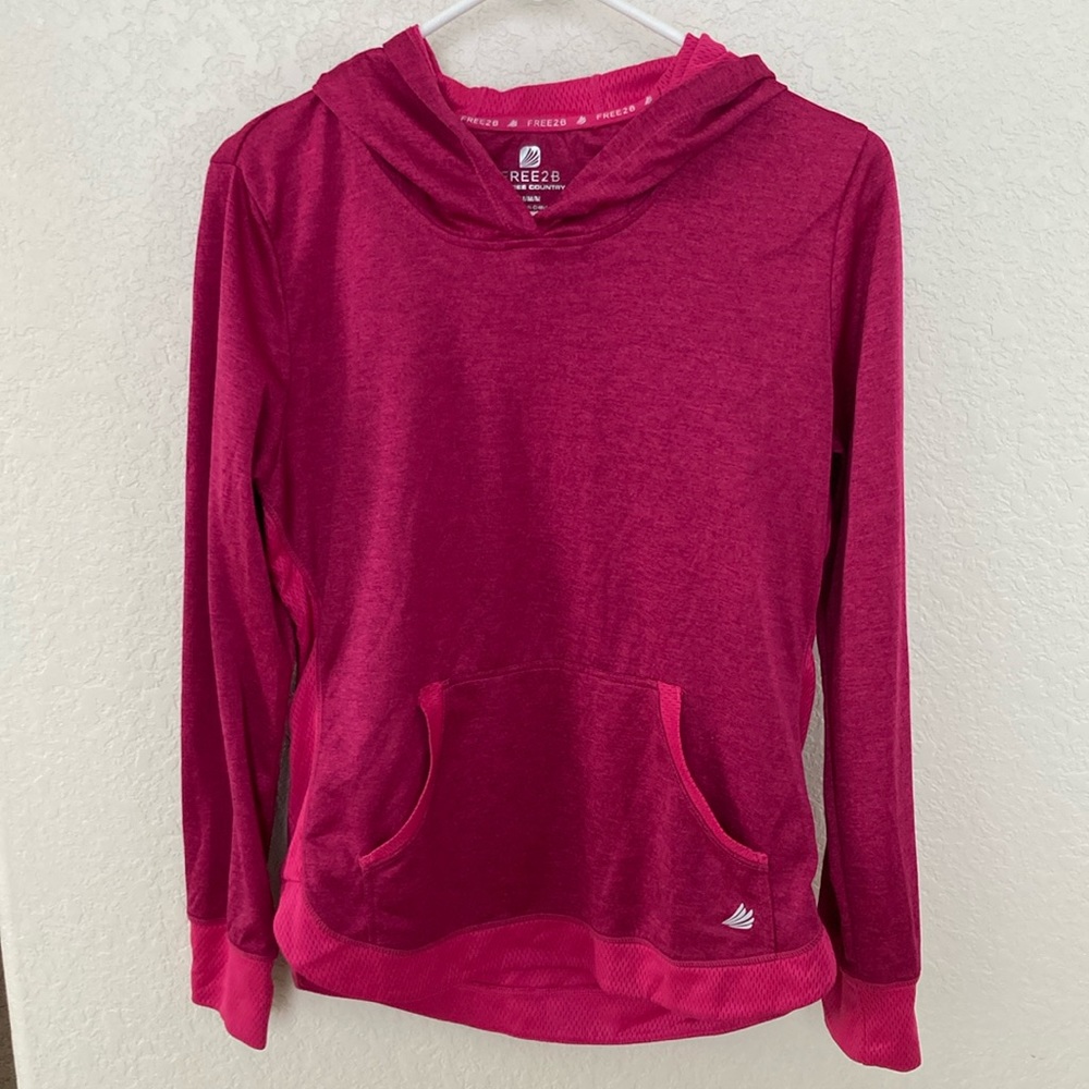 Free2Be by Free Country Hooded Jersey Long Sleeve Top